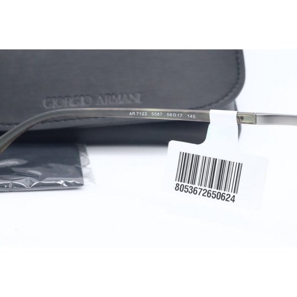 Giorgio Armani AR 7122 5587 Matte Striped Olive Rectangle Eyeglasses Clear Lens - Picture 6 of 6